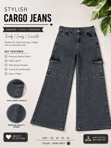 Stylish Dark Grey Cargo Jeans