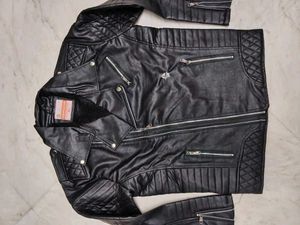 Men's Black Faux Leather Biker Jacket
