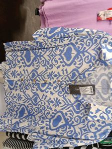 Stylish Blue & White Printed Kurta