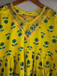 Yellow Printed Kurta