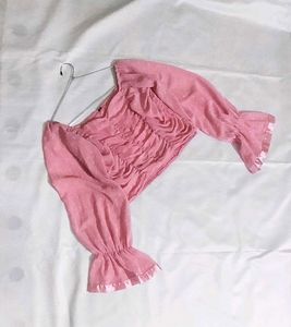 Pink Polka Dot Crop Top