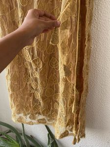 Elegant Gold Leaf Print Kurta