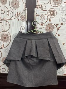Pleated A-Line Mini Skirt