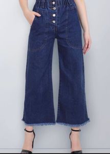 High-Waisted Wide Leg Denim Jeans