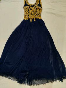 Elegant Embroidered and stone work Navy Blue Gown