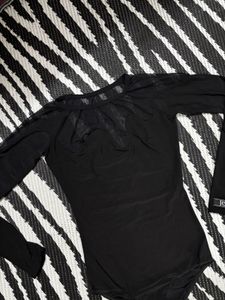 Chic Black Mesh Bodysuit