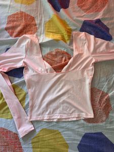 Pale Pink Long Sleeve Top