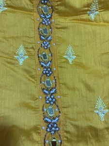 Bright Yellow Embroidered Kurta