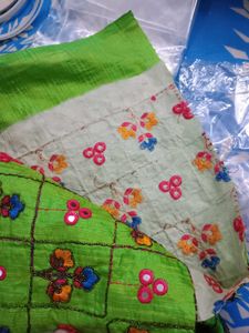 Embroidered Green Blouse Material