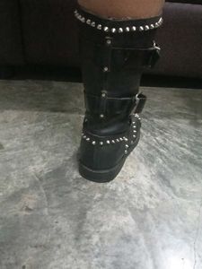Edgy Studded Black Boot