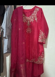 Stunning Pink Embroidered Kurta Set