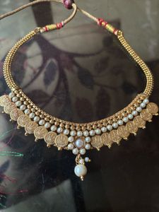 Traditional Gold-Plated Coin Choker Necklace