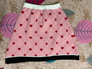 Cute Pink Heart Pattern Skirt