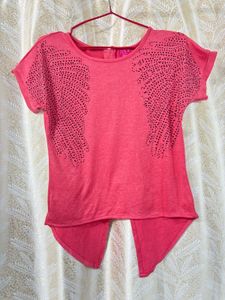 Pink Embellished Tee