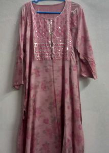 Embellished Pink Floral Kurta