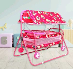 Baby jhula Crib Crandle Palna (pink)