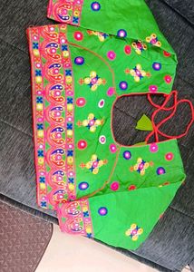 Vintage Green Blouse With Embroidery