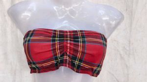 Tartan Plaid Strapless Tube Top