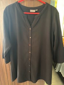 Classic Black Button-Up Blouse