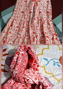 Boho Floral Palazzo Pants and dupatta set