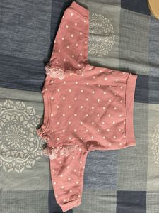 Cute Polka Dot Floral Sweatshirt 2 pieces