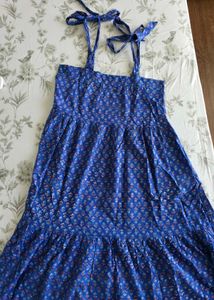 Blue Floral Tiered Maxi Dress