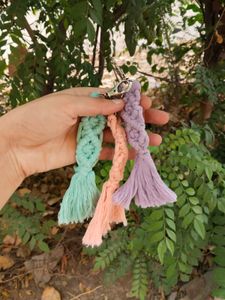 Any 1 Boho Macrame Keychain Tassel