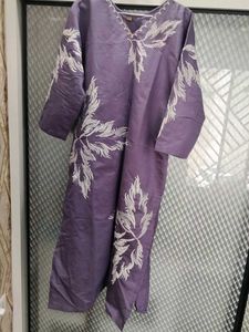 Purple Silk Palazzos kurta set with organza dupatt