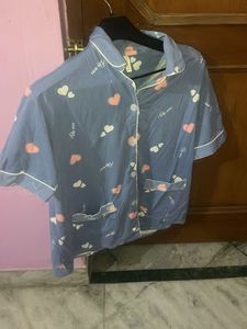 plus size Cute Heart Print Pajama Top