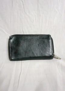 Black Leather Purse Women's Wallet Girls Handbag
