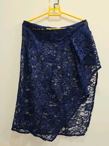 Navy Lace Skirt