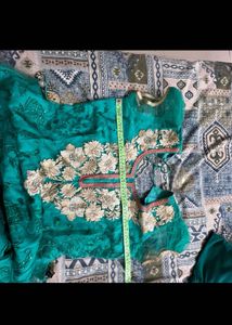 Elegant Teal Kurta Set with Intricate Embroidery