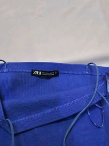 Zara Blue Spaghetti Strap Tank Top