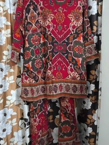 Red Ethnic Kurta Set