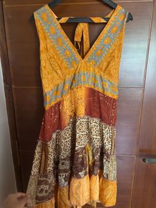 Bohemian Patchwork Halter Dress
