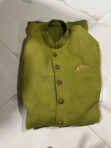 Men's Lime Green Ethnic Jacket