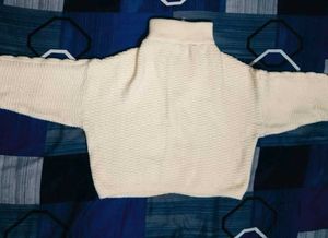 Cream Cable Knit Quarter Zip Sweater
