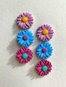 Triple Daisy Chain Earrings