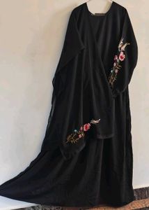Black Embroidered Burqa