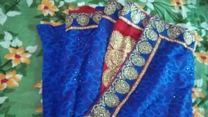 Royal Blue Embellished Saree