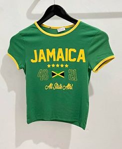 Bershka Jamaica Graphic Crop T-shirt