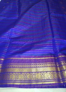 🔥2 Vibrant Blue &amp; Pink Striped Saree