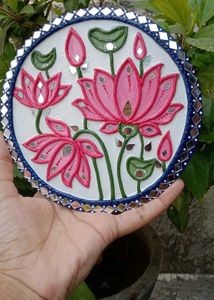 Handcrafted Lotus Lippan Art (6 Inches)