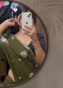 y2k Elegant sawan special Green Saree