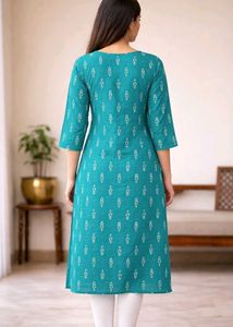 Beautiful Teal Printed Kurta