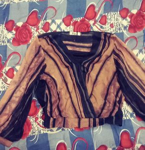 Striped V-Neck Long Sleeve Top