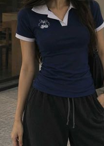 Cute Blue Cherry Graphic Tee
