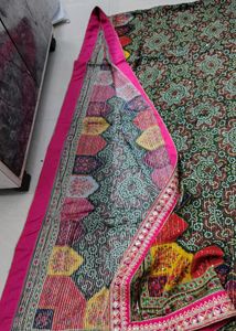 new designer Green duppata with Bandhani Print