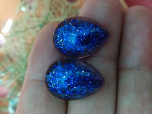 Sparkly Blue Teardrop Earrings