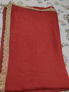 Elegant Red Sequined Saree